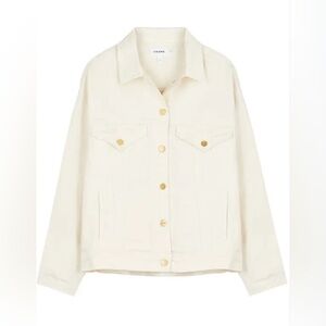 Frame Denim Women's Ivory Jean Jacket with Gold Buttons